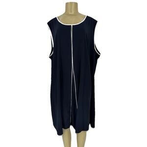 J. Jill Fit Plus Size 4X Women Lightweight Pullover Shift Dress Navy Blue AC5